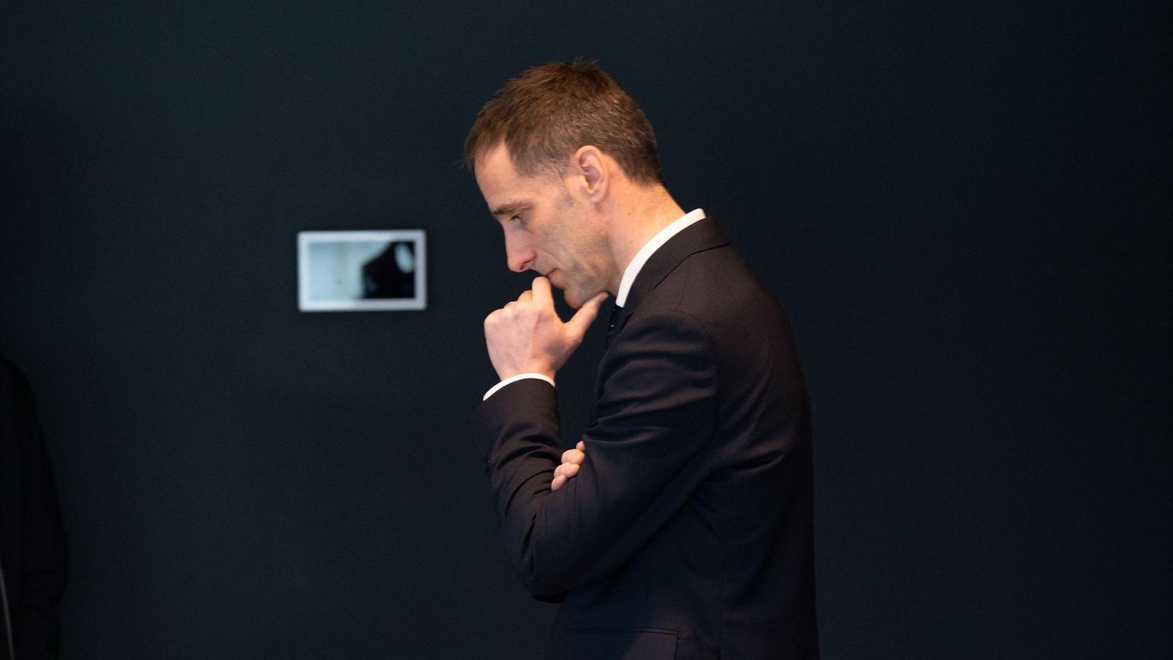 El presidente de Mondragon, Pello Rodríguez, durante un desayuno informativo.