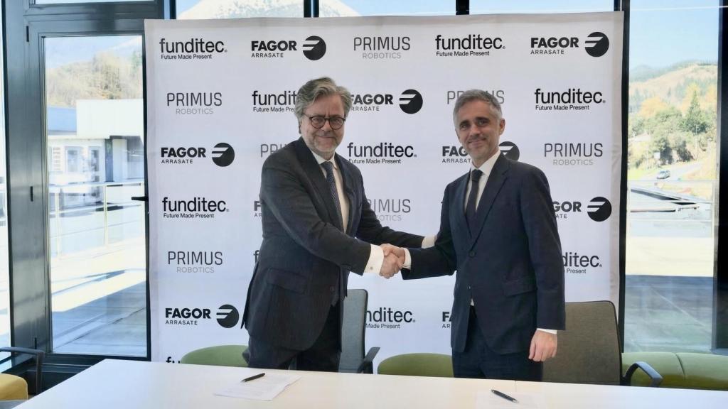 Antonio Navarro, presidente ejecutivo de Funditec, y Unai López, director general de Fagor Arrasate.