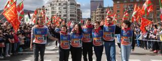 Los siete jóvenes que leyeron el lekuko de la Korrika en su 24.ª edición