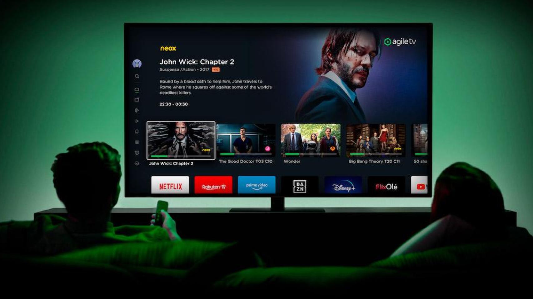 Imagen de la interfaz de Agile TV, que presta servicio a Euskaltel y MásOrange
