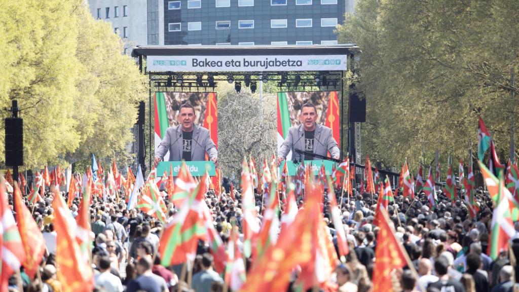 Celebración del Aberri Eguna de EH Bildu en Pamplona