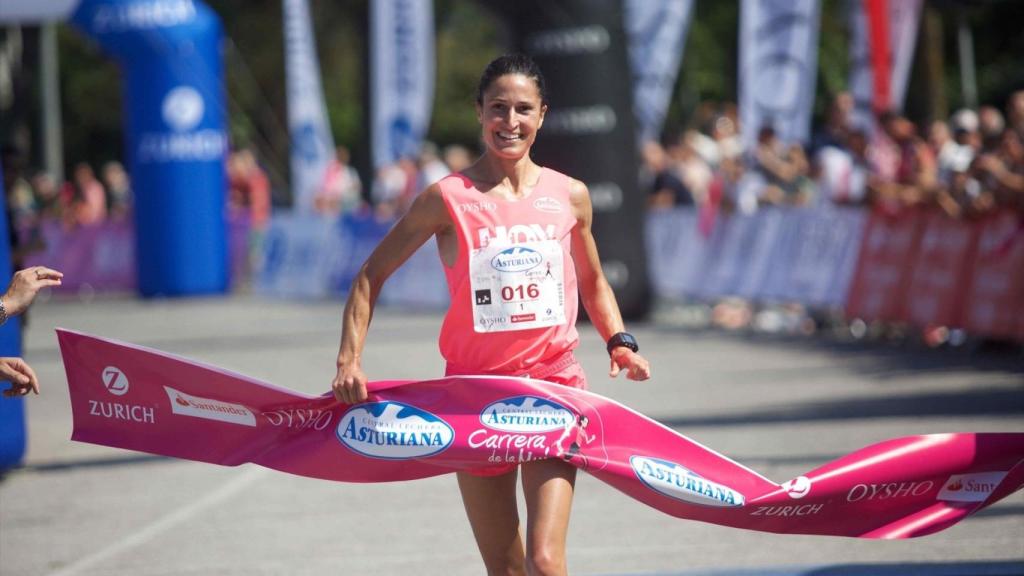 Elena Loyo en la Carrera de la Mujer Central Lechera Asturiana en una imagen de archivo de 2017, en Vitoria
