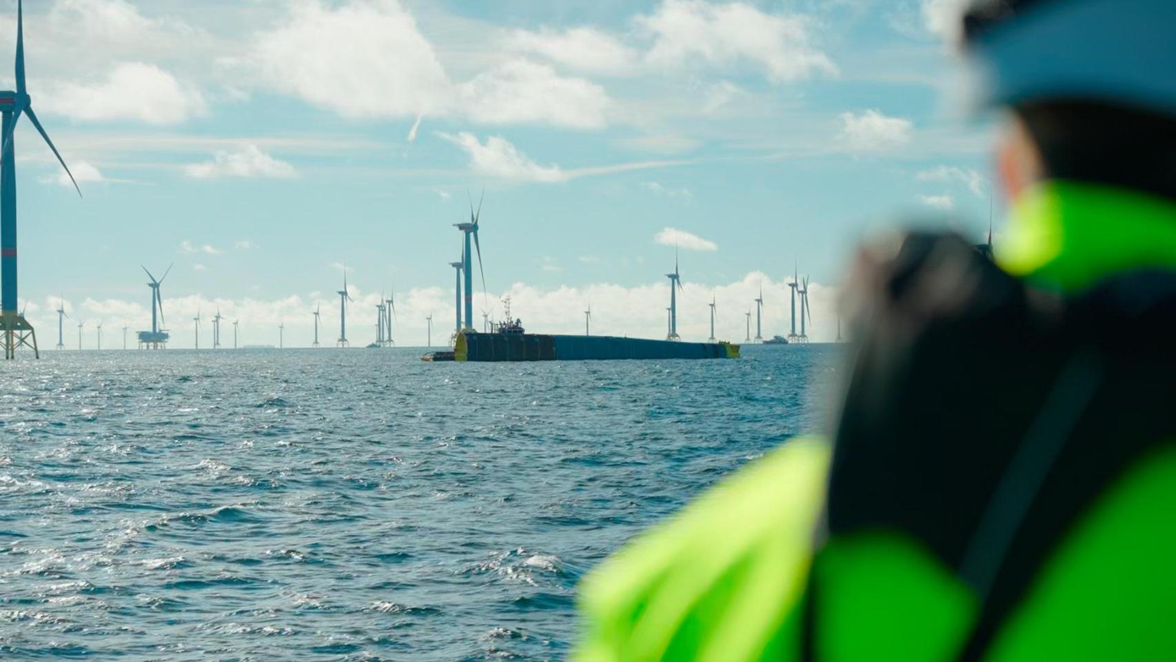 Imagen de un parque eólico marino de Iberdrola en Europa
