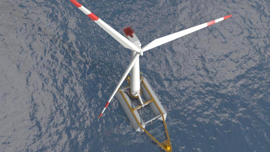 Aerogenerador de Saitec ubicado en la costa vasca