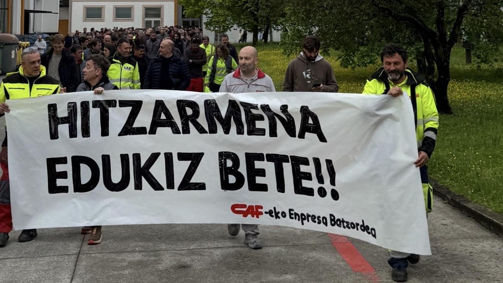 Manifestación de trabajadores de CAF.