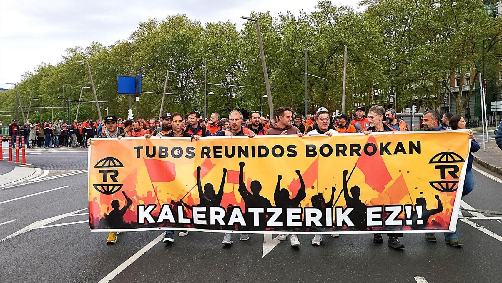 Manifestación en Bilbao de trabajadores de Tubos Reunidos
