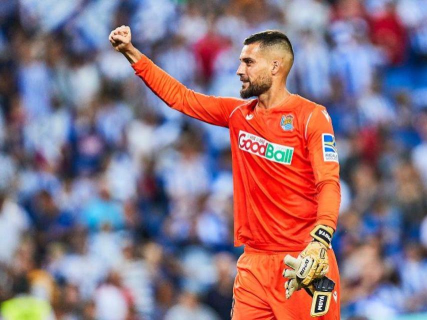 Moyá, durante un encuentro con la Real Sociedad.