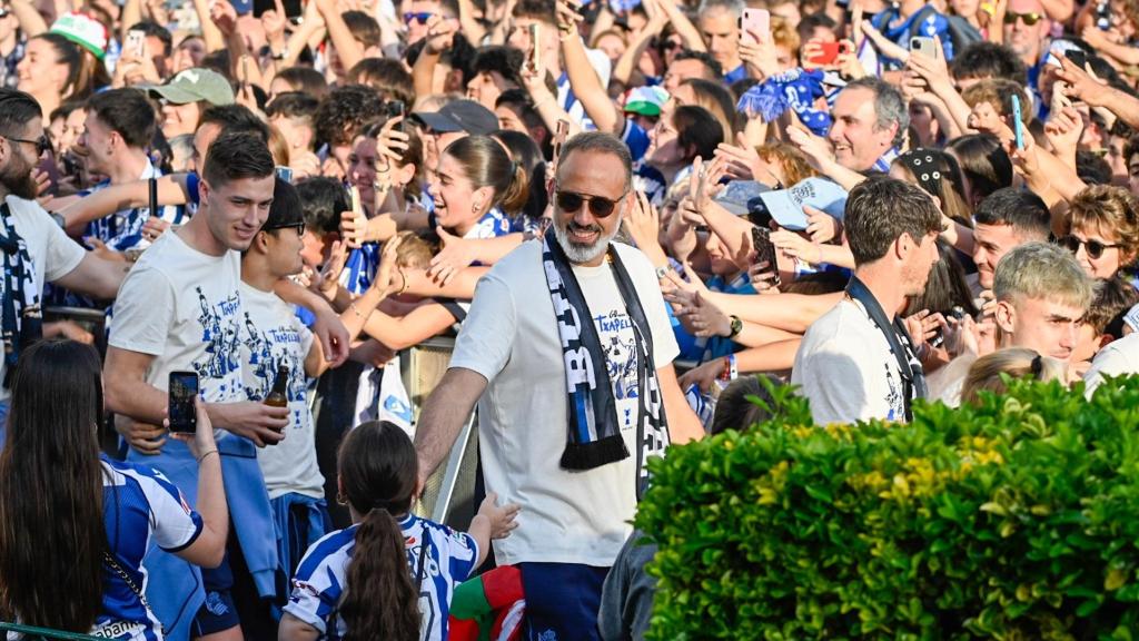 Matarazzo, durante la celebración de la Copa del Rey.
