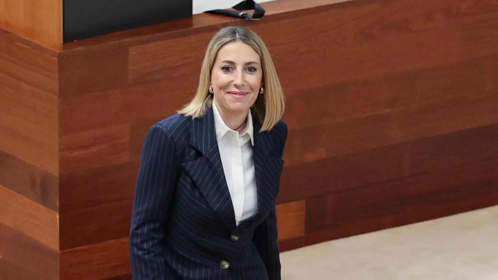 María Guardiola este miércoles en el Parlamento extremeño.