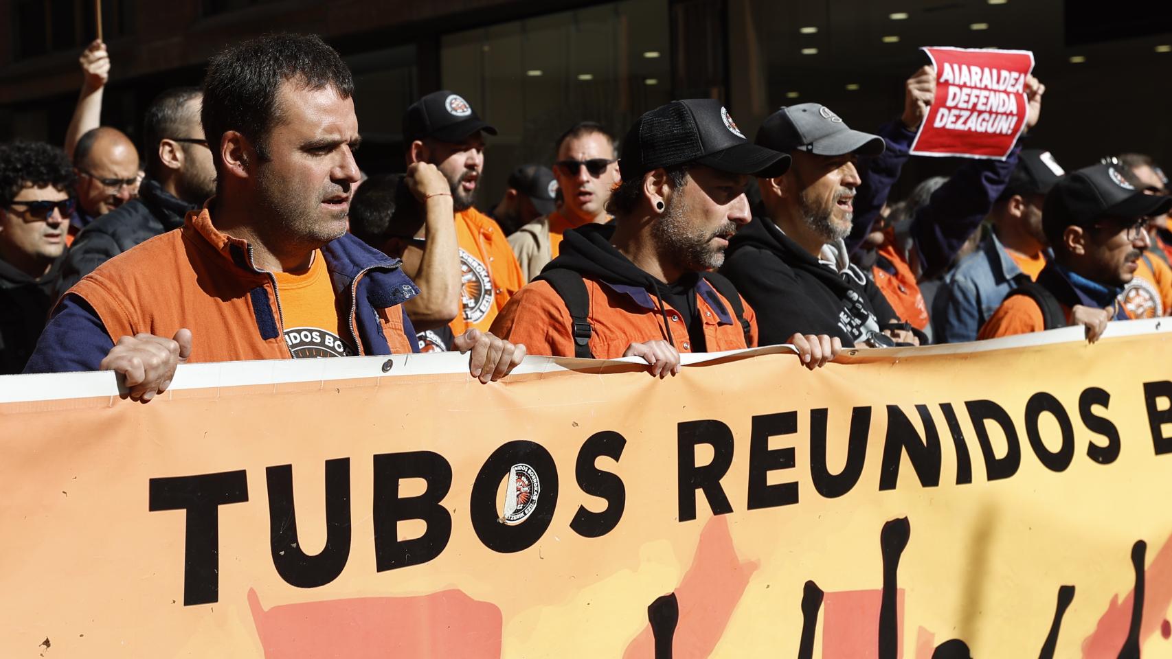 Manifestación de trabajadores de Tubos Reunidos en Bilbao