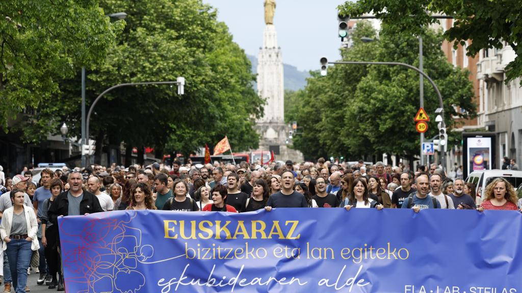 Manifestación en defensa del euskera convocada por ELA, LAB y Steilas