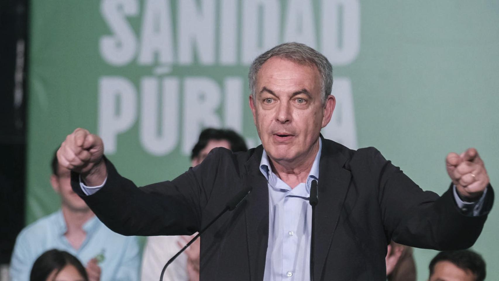 El expresidente del Gobierno José Luis Rodríguez Zapatero en un reciente acto de la campaña de las elecciones andaluzas