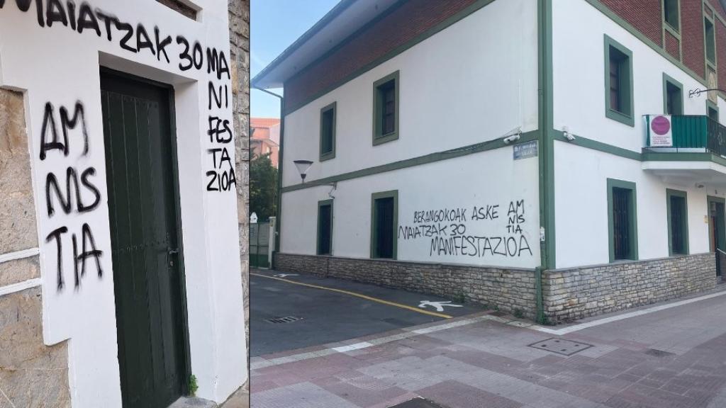 El PNV de Bizkaia denuncia pintadas a favor de presos de ETA en varios batzokis de Uribe Kosta