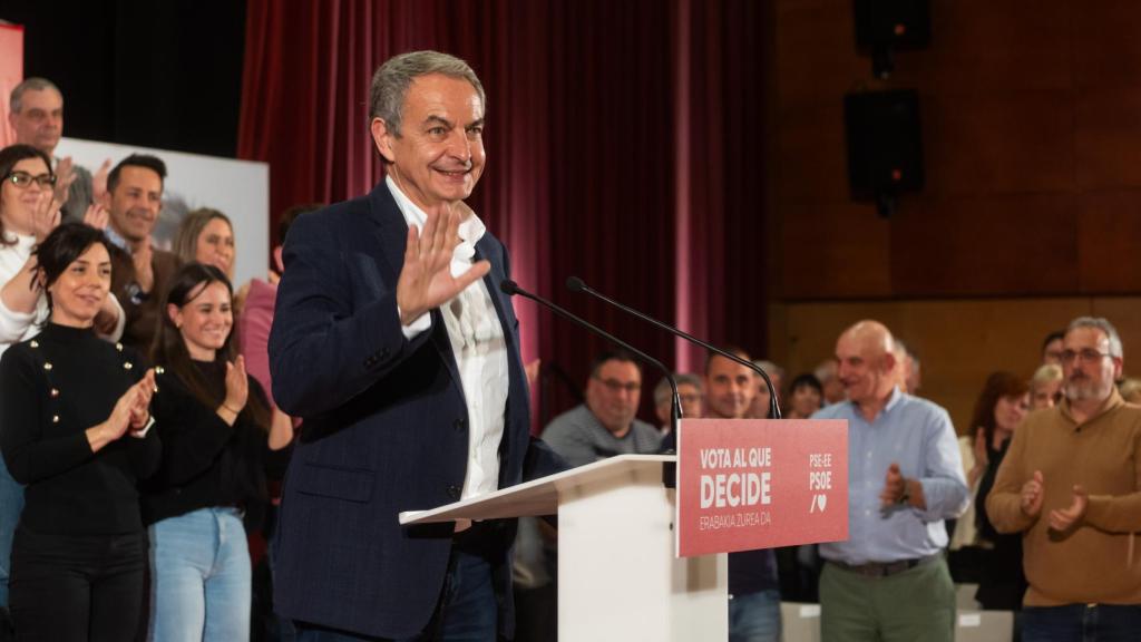 José Luis Rodríguez Zapatero durante un mitin del PSE.