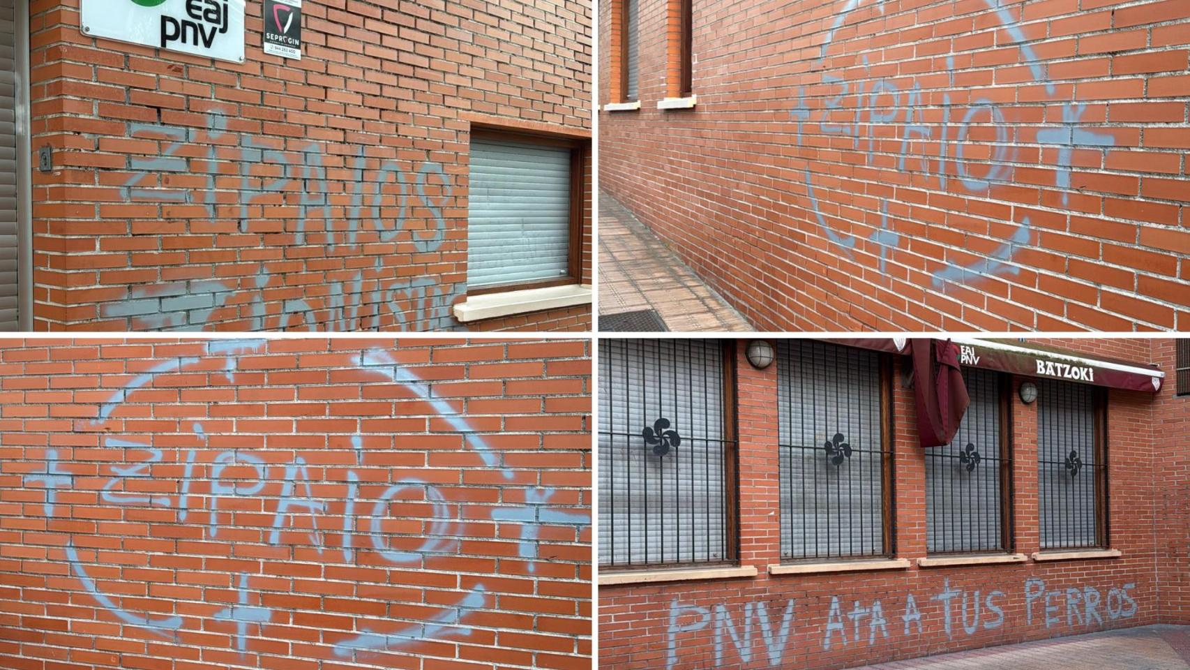 Pintadas en el batzoki del PNV en Barakaldo / X del PNV Barakaldo