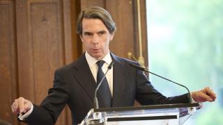 José María Aznar en la Sociedad Bilbaína, donde ha presentado su libro. 