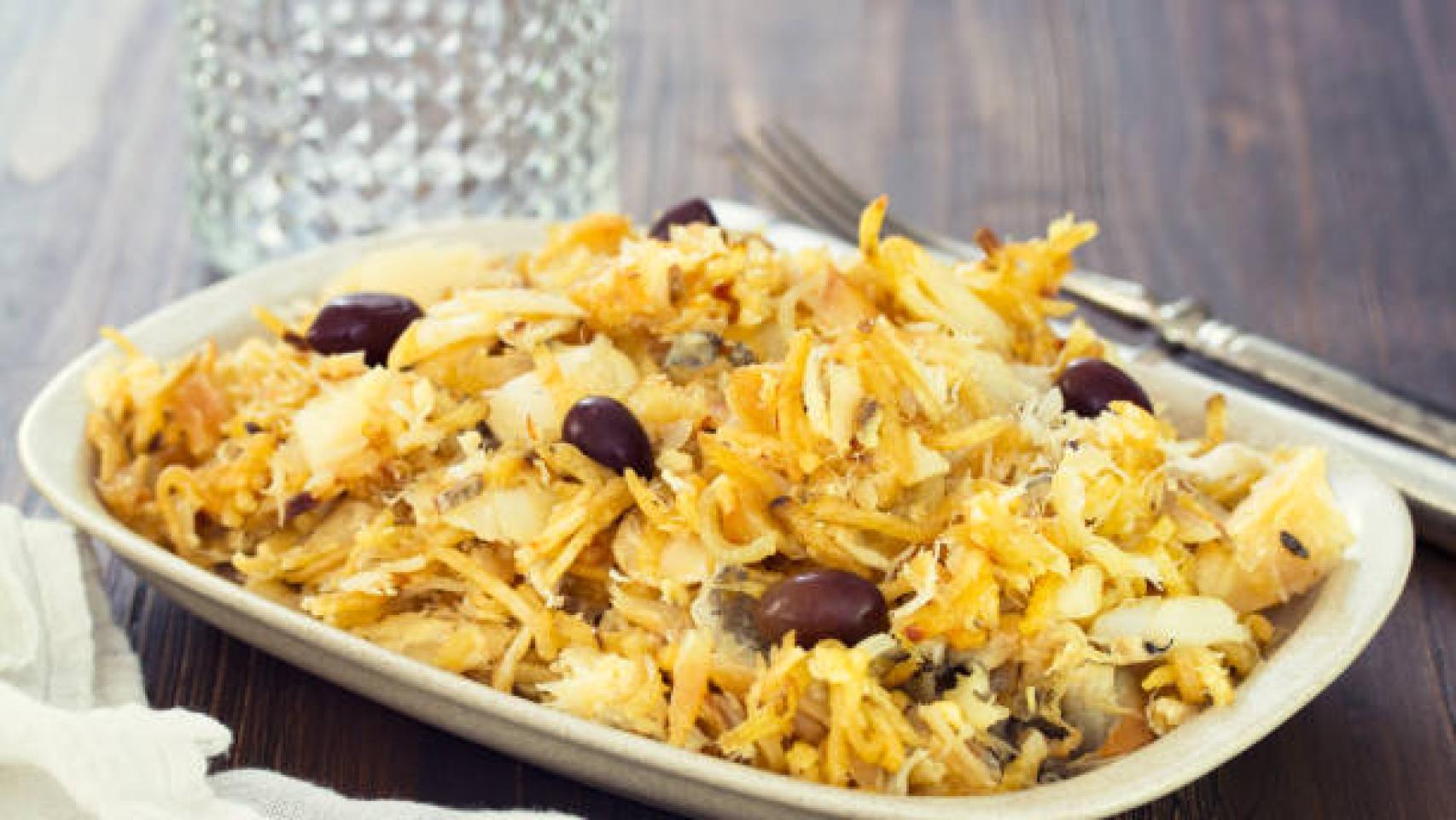 Bacalao a bras, receta portuguesa. 