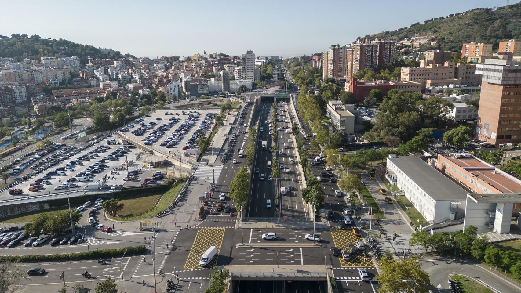 Vista panorámica de la ronda de Dalt de Barcelona