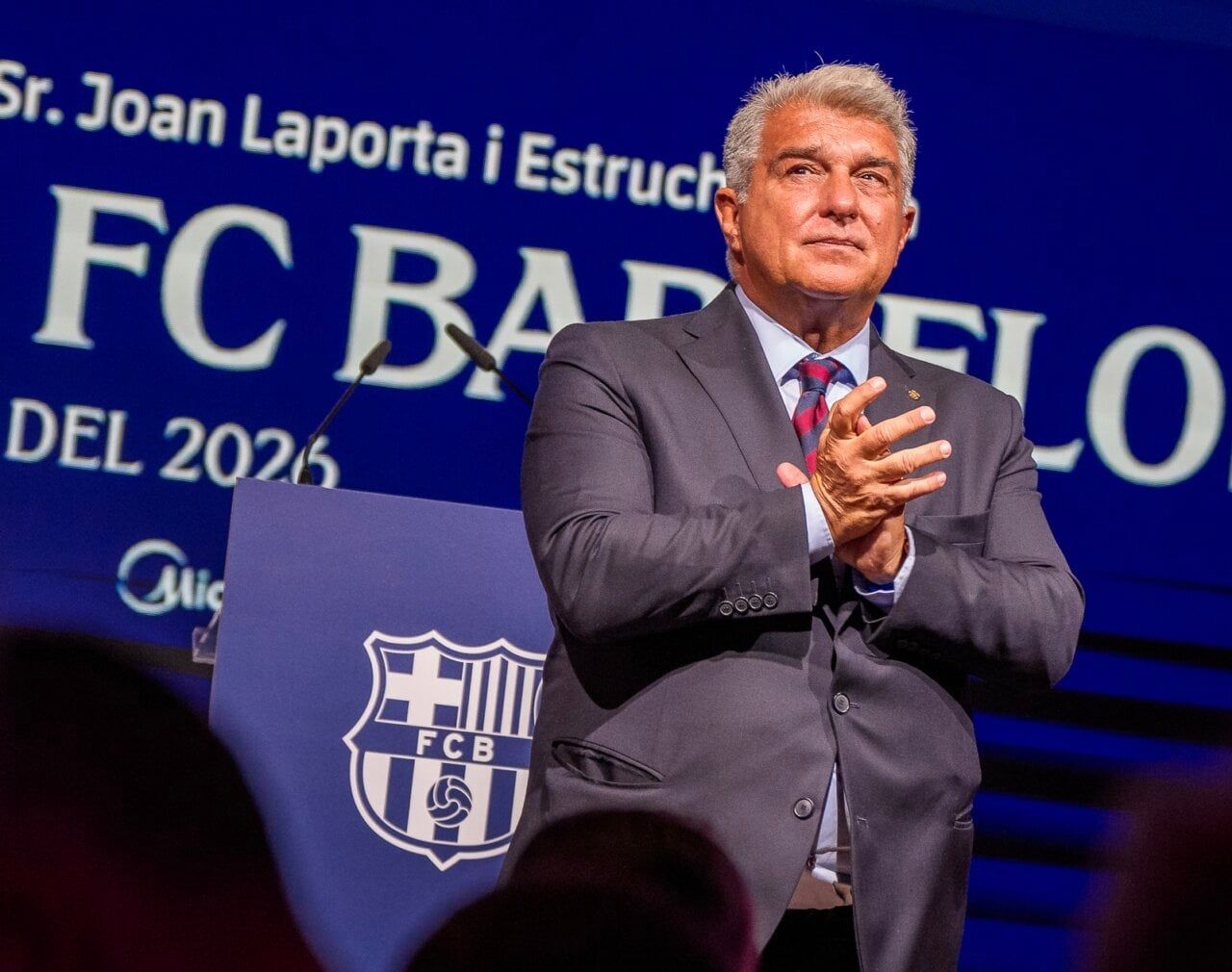 Joan Laporta en un acto del FC Barcelona