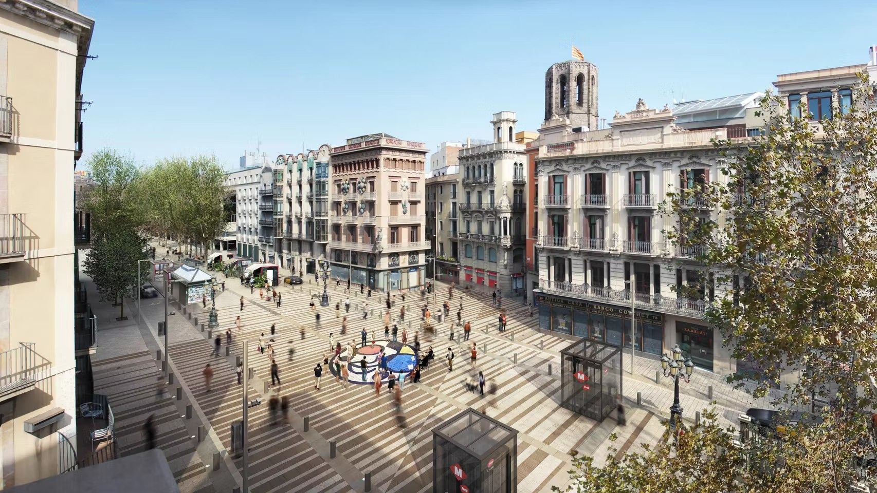 Render de cómo quedará la Rambla de Barcelona tras su reforma