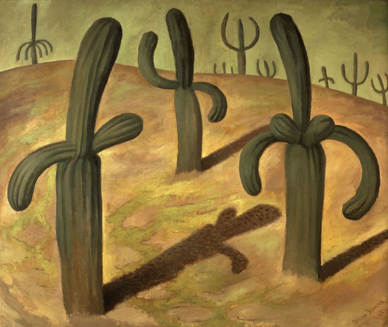 'Paisaje con cactus', pintada por el artista mexicano Diego Rivera en 1931