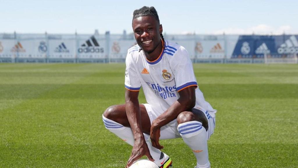 Eduardo Camavinga, en su presentación con el Madrid / Real Madrid