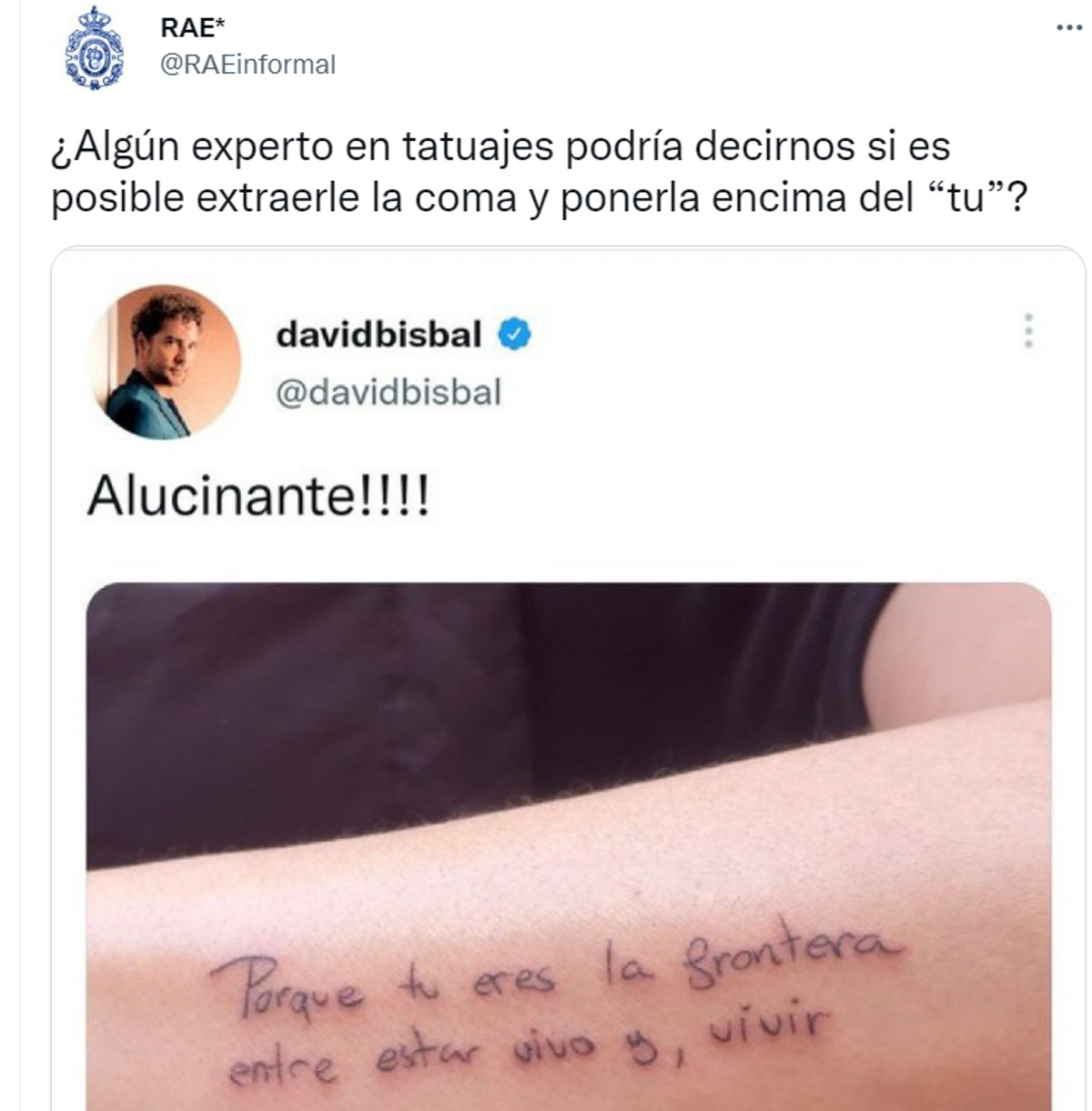 Respuesta del perfil 'fake' de la RAE