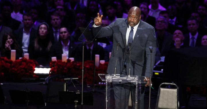 Shaquille O'Neal en el memorial de Kobe Bryant / EFE