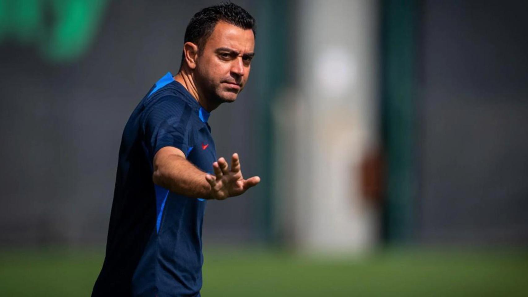Xavi Hernández, durante una sesión de entrenamiento con el Barça / REDES