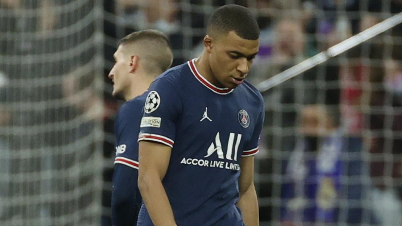 La decepción de Verrati y Mbappé tras caer eliminados en la Champions League / EFE