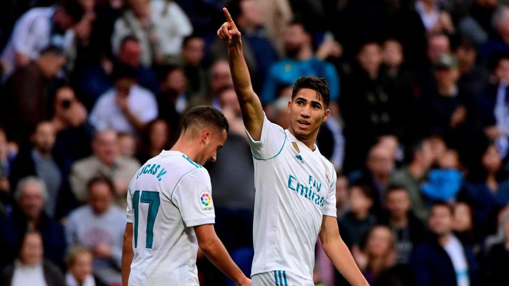Achraf, en un partido con el Real Madrid