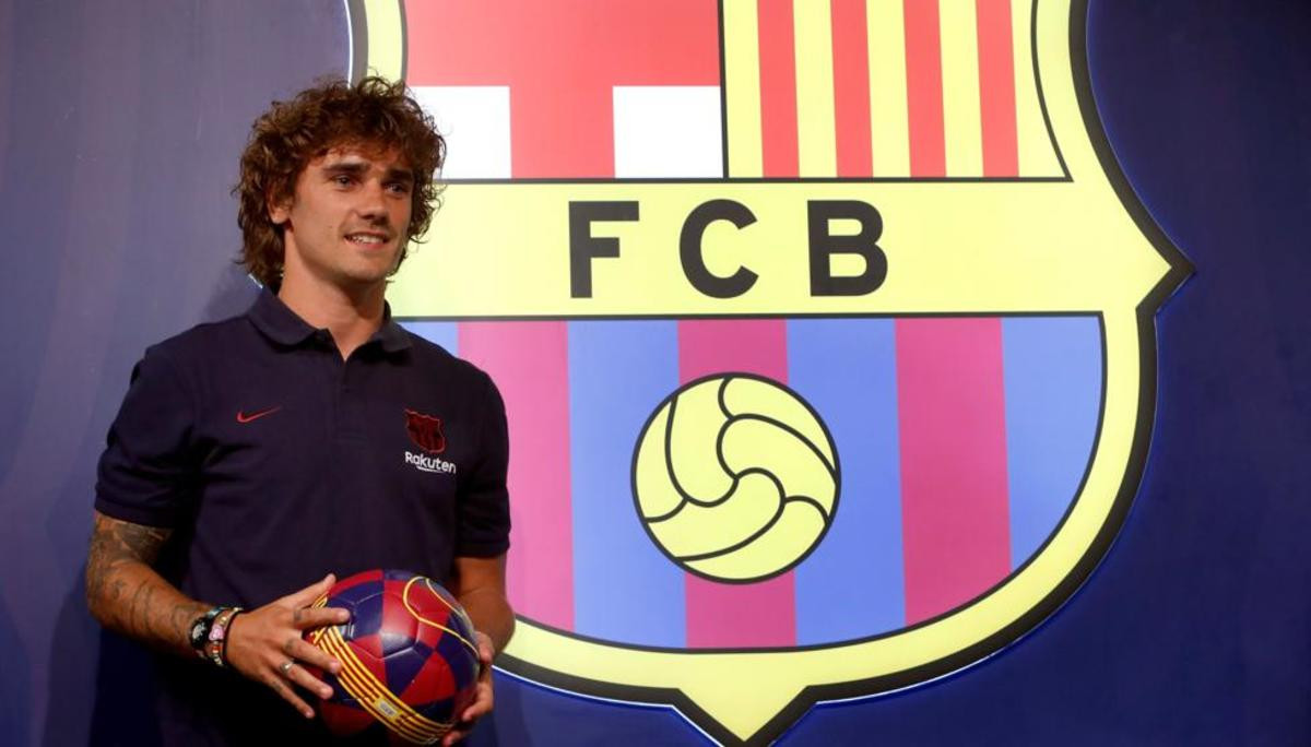 Antoine Griezmann, en su presentación oficial con el Barça / FCB