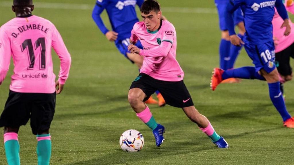 Pedri, en una acción del Barça-Getafe | EFE