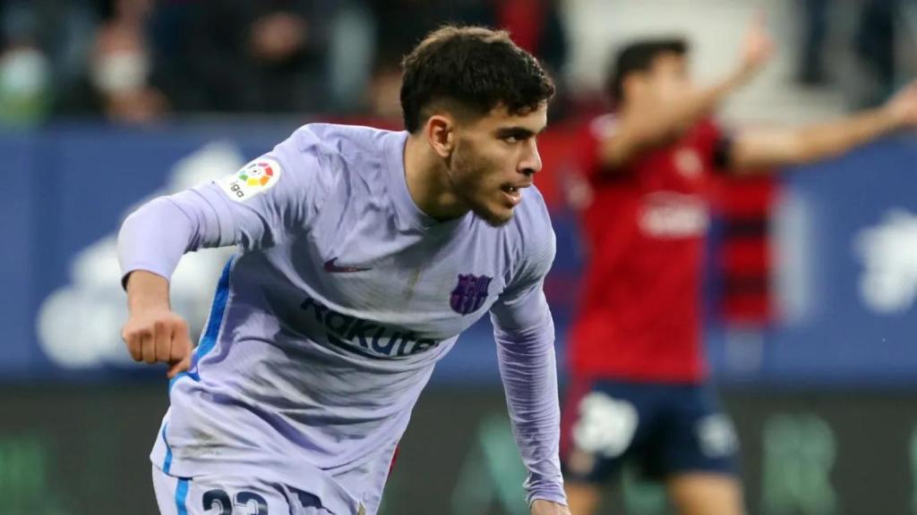 Abde celebra su primer gol con el Barça contra el Osasuna / FCB