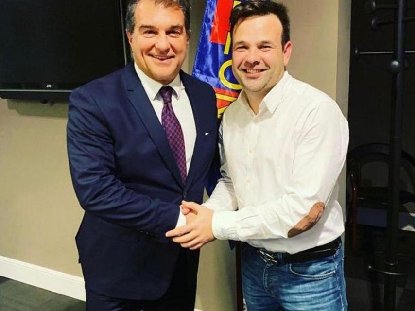 Joan Laporta con José Elías / EFE