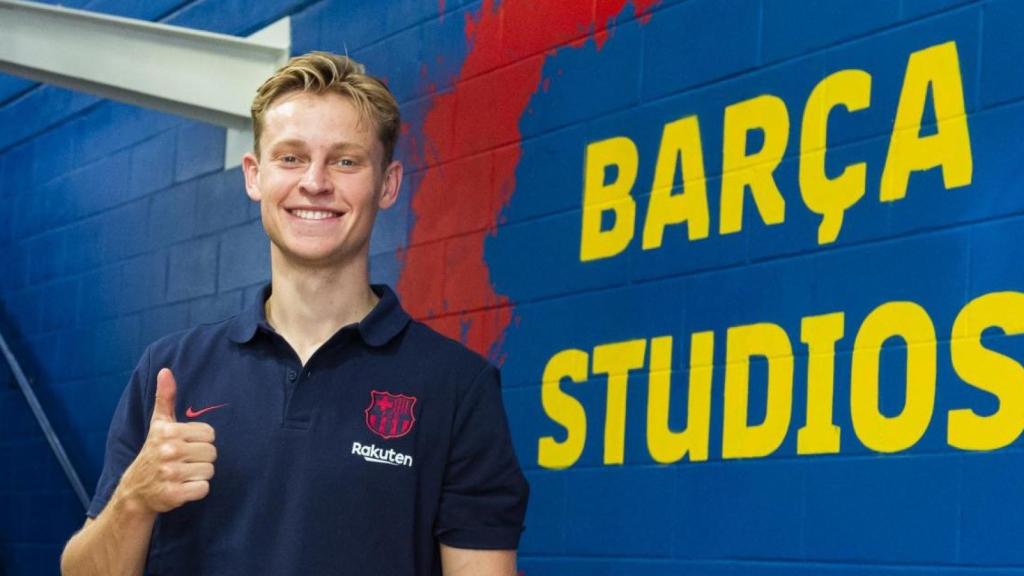 Frenkie de Jong, en una promoción de Barça Studios