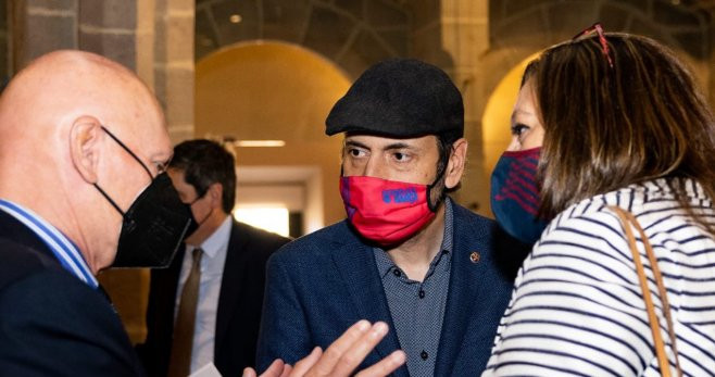 Miquel Camps con Elena Fort y Hoffman / FC Barcelona