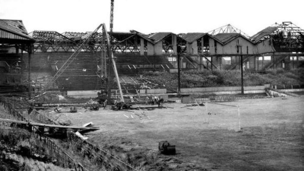 Old Trafford durante la Segunda Guerra Mundial / Twitter