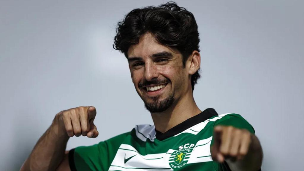 Francisco Trincao, en su presentación oficial con el Sporting de Lisboa