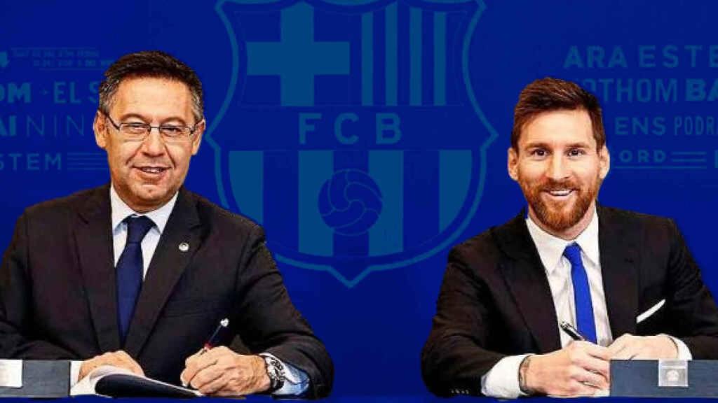 Bartomeu firmó la última renovación de Messi por el Barça