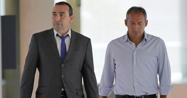Pere Lluís Mellado, con Begiristain en la primera etapa presidencial de Laporta en el Barça / Redes