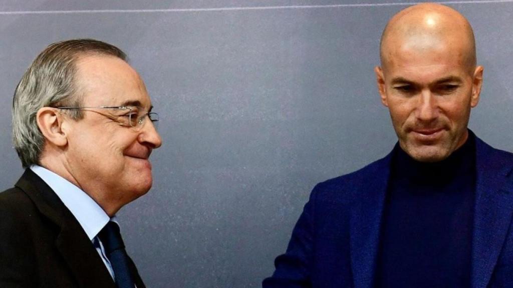 Florentino Pérez y Zinedine Zidane, durante la etapa del técnico francés en el Real Madrid