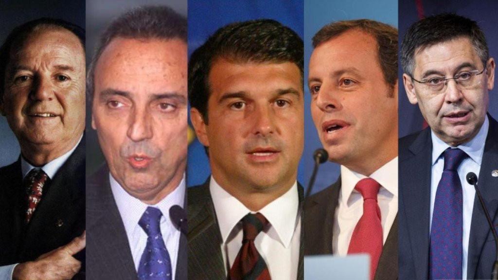 Nuñez, Gaspart, Laporta, Rosell y Bartomeu, presidentes del Barça