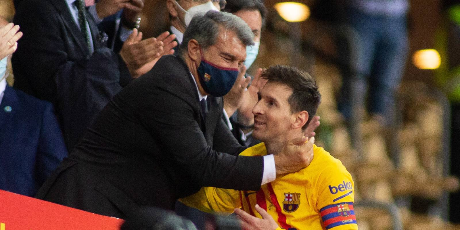 Messi y Joan Laporta, en una imagen de archivo tras ganar el Barça la Copa del Rey de 2021 / REDES