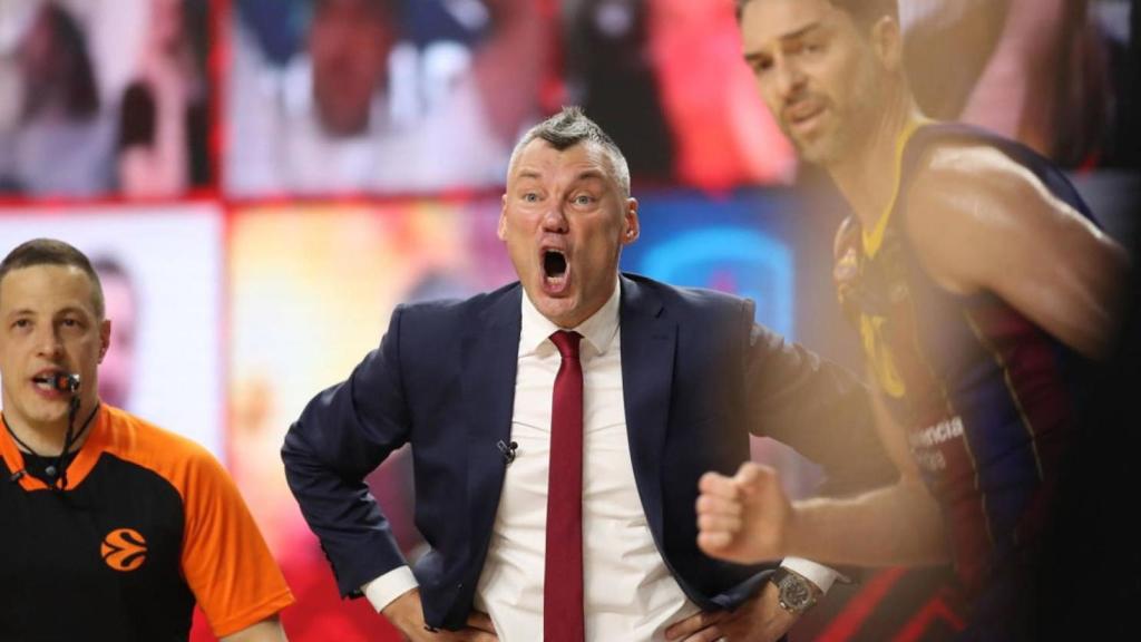 Jasikevicius dando instrucciones en un partido del Barça / EFE