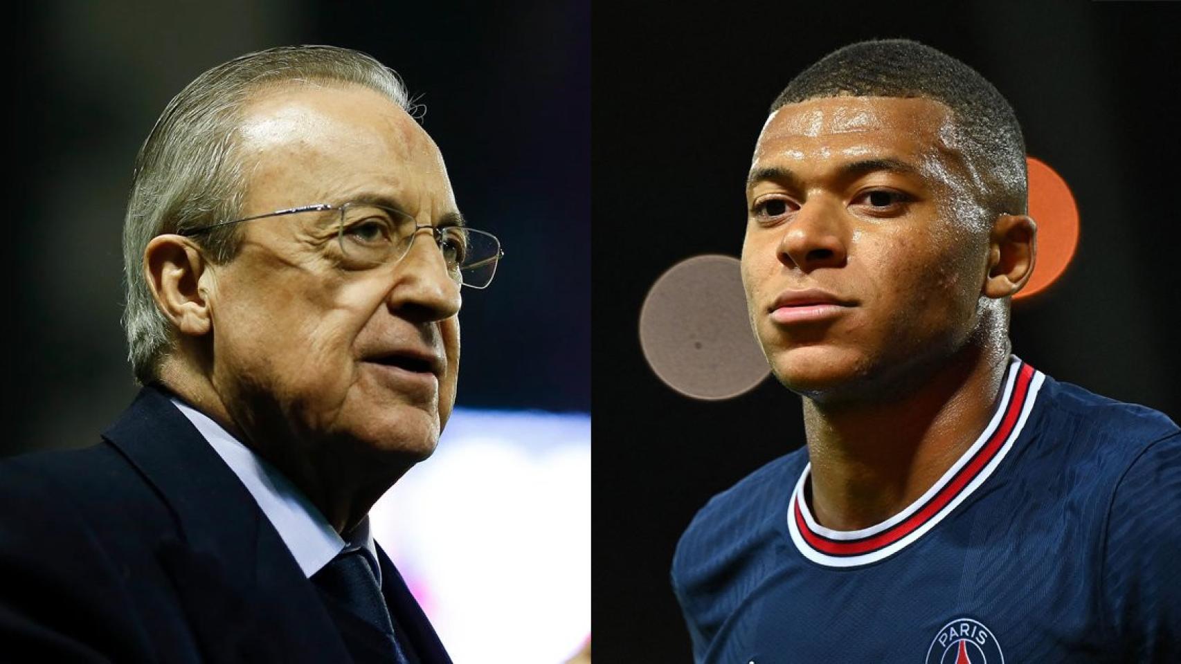 Florentino Pérez y Kylian Mbappé, en un fotomontaje