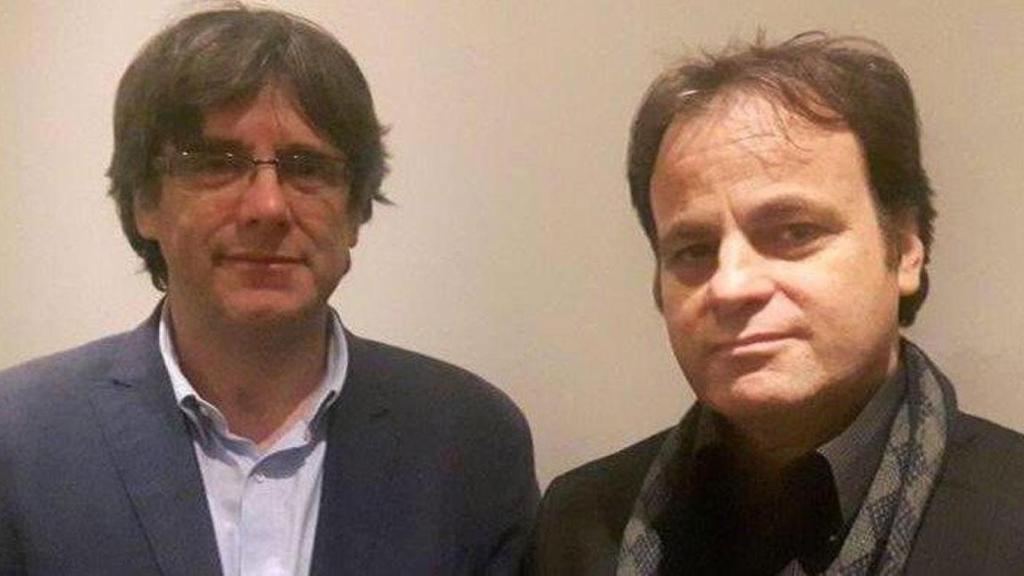 Asens, durante su visita a Puigdemont en Bruselas en noviembre de 2017