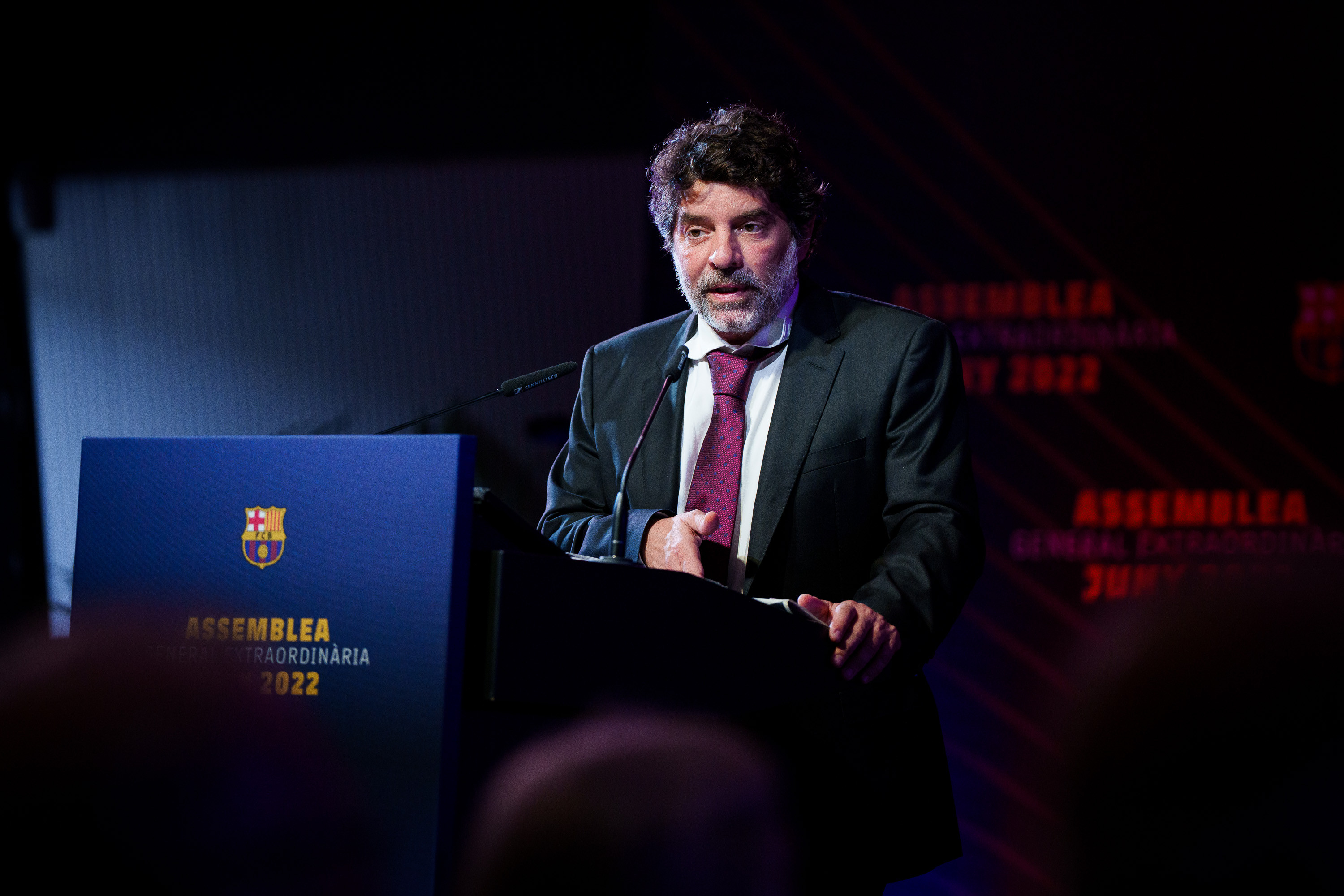 Juli Guiu, en la asamblea de compromisarios extraordinaria para aprobar las palancas económicas en junio de 2022 / FCB