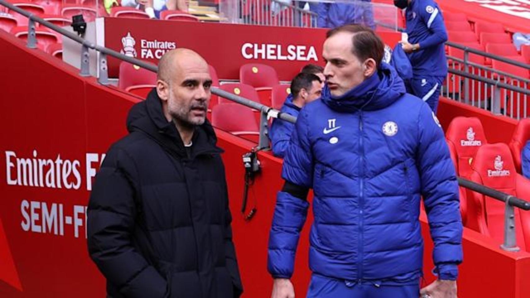 Pep Guardiola y Thomas Tuchel, en una semifinal inglesa / REDES