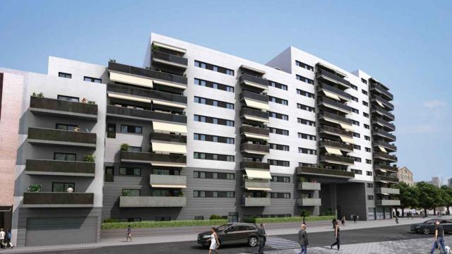 Uno de los bloques de viviendas de Can Batlló